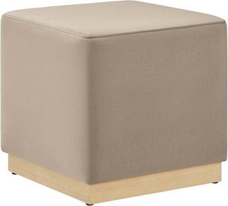 ModWay Tilden 17In Square Performance Velvet Upholstered Ottoman