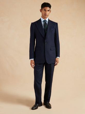 Oliver Brown Single Breasted Clarence Suit - Navy Check