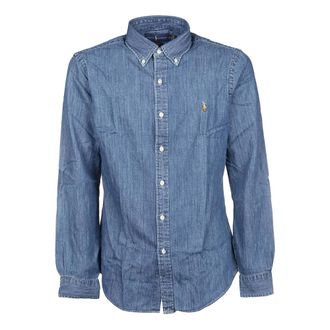 Polo Ralph Lauren Long Sleeve Sport Slim Shirt - Heren - Casual Overhemden - Blauw - L - Leer - Overhemden