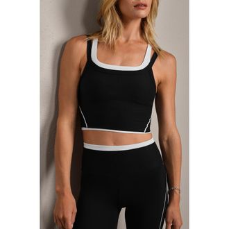 Rhone Doubletake Layer Sports Bra in Pure Black at Nordstrom, Size Xx-Large