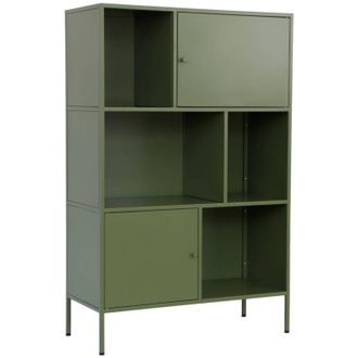 Sweeek Industrial metal storage cabinet with 6 compartments Green 80x35x125 cm - Oklahoma