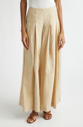 Cinq &agrave; Sept Jagger Wide Leg Pants in Khaki at Nordstrom, Size 12