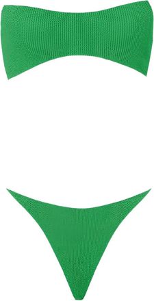 Hunza G Tyler contrast-trim bikini set - Green