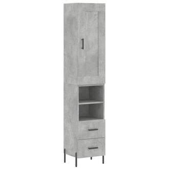 Berkfield Home Highboard Concrete Grey 34.5x34x180 cm Engineered Wood