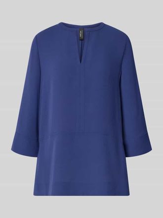 Marc Cain Regular Fit Bluse mit V-Ausschnitt und 3/4-Arm in Royal, Gr&ouml;&szlig;e 34