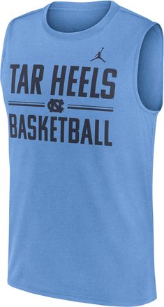Nike Jordan Mens North Carolina Courtside Jordan Brand Dri-FIT College Sleeveless T-Shirt in Blue | 0JYJ4EYNCN-4CE