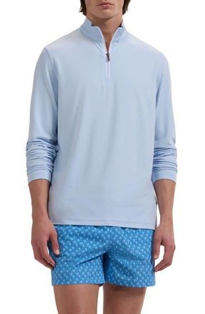 Bugatchi Zane Fish Print Swim Trunks in Classic Blue at Nordstrom, Size Xx-Large