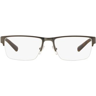 A|X Armani Exchange 54mm Semirimless Rectangular Optical Glasses in Matte Gunmetal at Nordstrom
