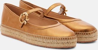 Gianvito Rossi Espadrillas Elda in pelle metallizzata