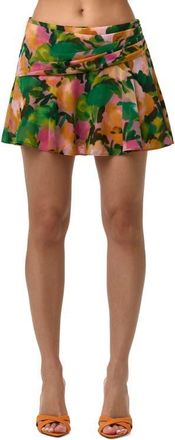 Naked Wardrobe Ruffle Chiffon Miniskirt in Secret Garden at Nordstrom, Size X-Large