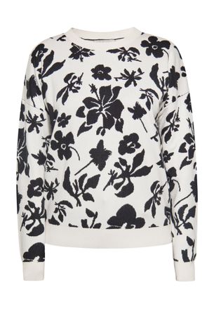 Usha Jumper Dames wol wit zwart