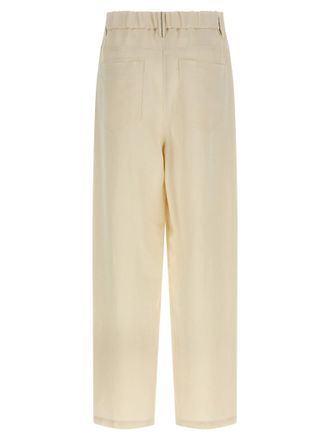 Brunello Cucinelli Womens White Viscose Casual Pants