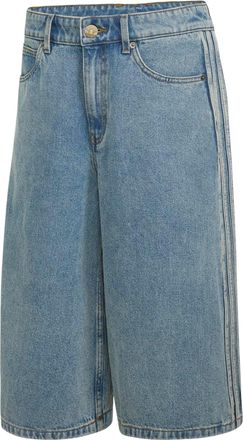 adidas (WMNS) adidas Mid Rise Denim Jorts Asia Sizing Worn Blue Denim KQ6478