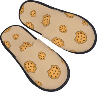 Generic Warm Slipper Food Of Cookie Pattern Home Slipper Breathable Scuff Slippers Comfortable Fluffy Slippers For Travel Bedroom Hotel M
