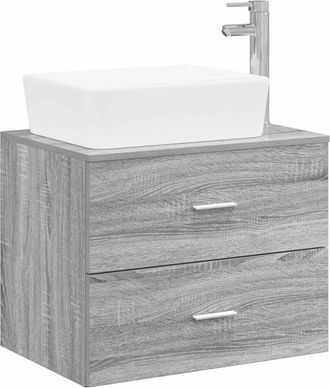 vidaXL Juego De Muebles De Ba&ntilde;o Sonoma Gris Madera De Ingenier&iacute;a Vidaxl