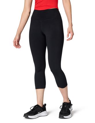 Nike Nike Womens Damen Dri-fit One Hr Crop Tight Leggings, Black/Black, L