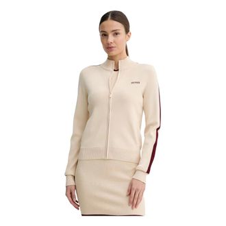 Guess Gabry Gebreide Zip Sweatshirt - Dames - Truien - Beige - Maat: XS Viscose