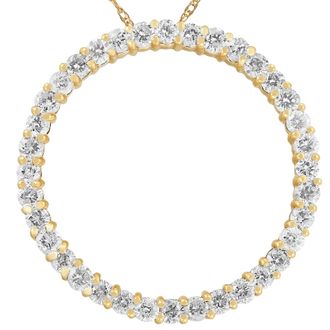 Pompeii3 2ct Circle Eternity 14K Yellow Gold Diamond Pendant