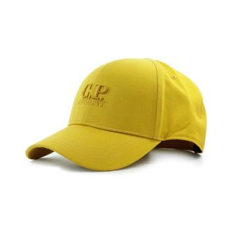 C.P. Company Caps, male, Yellow, Size: M Streetwear Baseball Cap with Integrated Goggles