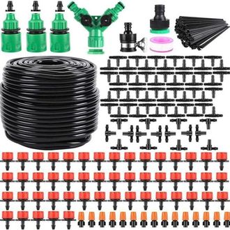 OEM Sistema De Riego Por Goteo De 164 Pies, Sistema De Riego De Jard&iacute;n De 1/4, Tuber&iacute;a De Distribuci&oacute;n Ciega, Kit De Riego Por Goteo, Equipo De Riego Auto