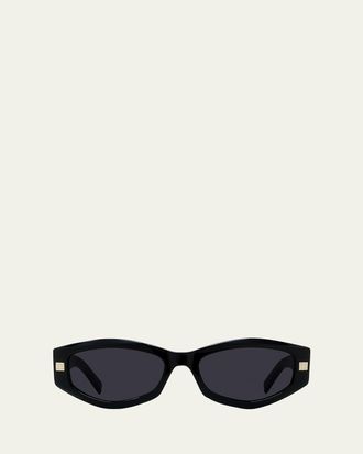 Givenchy GV Day Geometric Acetate Oval Sunglasses