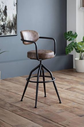 Julian Bowen Barbican Upholstered Bar Stool in Brown