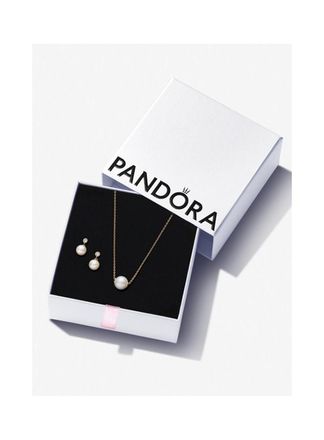 Pandora Gift Set Gold Plated Pearl Set