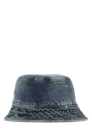 Carhartt Work in Progress Mens Denim Belmar Bucket Hat Bluedestroywashsplatter Exterior: Cotton Cappelli