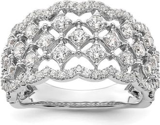 Diamond2Deal 14k White Gold Lab Grown Diamond Wedding Band Ring 1Ct Clarity- VS Color- G-H
