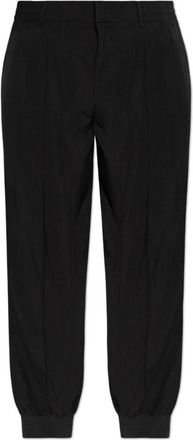 Emporio Armani Nylon Broeken met Ribbels aan de Voorkant - Heren - Slim Fit Broeken - Zwart - S - Nylon - Broeken