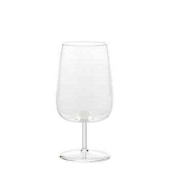Zafferano Bilia Calice Da Vino In Vetro Borosilicato Bianco Set Da 6 Pezzi - Design Elegante Con Sfera Colorata Sul Fondo Per Tavole Raffinate Ed Esclusive