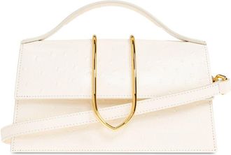 Jacquemus Structured Rectangular Handbag With Off-White Ostrich Effect