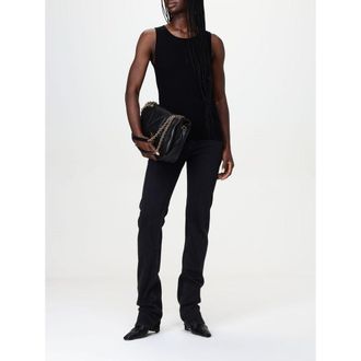 Saint Laurent Womens Black Cotton Straight-Leg Jeans Clothing