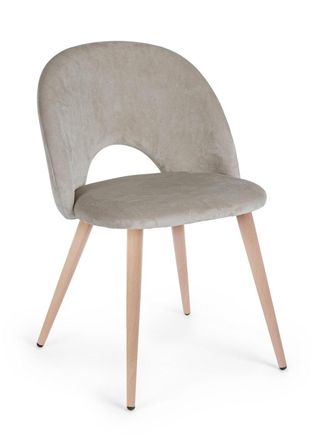 BIZZOTTO Juego 2 sillas terciopelo gris paloma