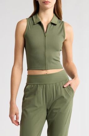 Travis Mathew Midline Zip Polo Tank in Clover at Nordstrom Rack, Size X-Small