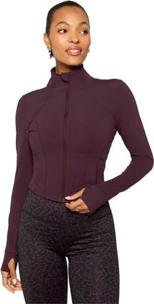 Fabletics Perfect Storm Cropped Train Jacket in Oxblood at Nordstrom, Size X-Small