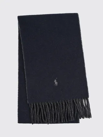 Polo Ralph Lauren Sciarpa double face in misto lana con logo ricamato