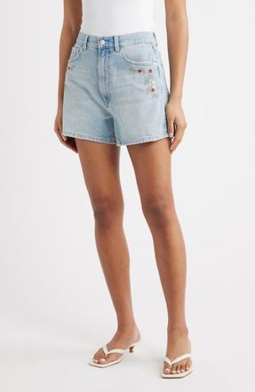Rails Rancho Floral Embroidered Denim Shorts in Dainty Rose at Nordstrom, Size 25