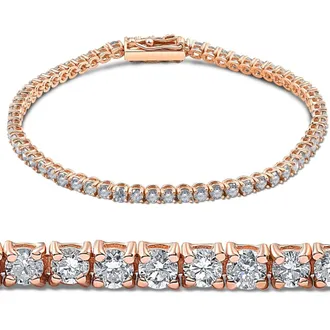 Pompeii3 4ct Diamond Tennis Bracelet 14K Rose Gold 7