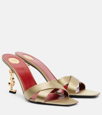 Saint Laurent Opyum 85 crepe satin mules