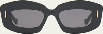 Loewe Mens Anagram Acetate-Nylon Rectangle Sunglasses
