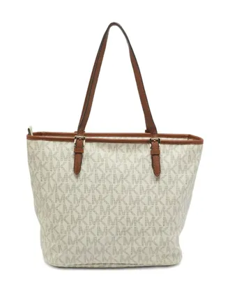Michael Kors monogram tote bag - women - Artificial Leather/Canvas/Nylon - One Size - Neutrals