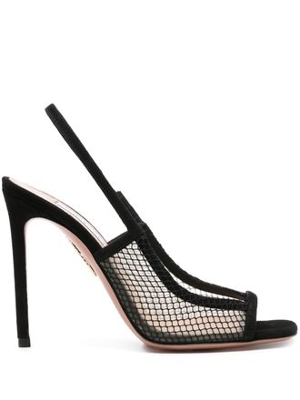 Aquazzura Sandali con inserti a rete - Nero