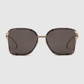 Gucci Square Frame Sunglasses, Gold