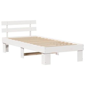 Berkfield Home Bed Frame with Headboard White 80x200 cm Solid Wood Pine