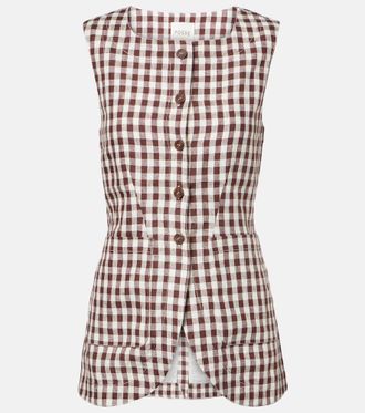 Poss&eacute; Romeo gingham linen vest