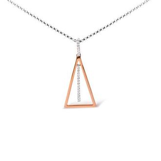 House of Brilliance 14K Rose and White Gold 1/8 Cttw Diamond Windchime Pendant Necklace at Nordstrom