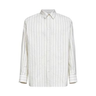 Saint Laurent Cassandre Shirt - male - Saint Laurent - Casual Shirts - Beige - XL - Shirts