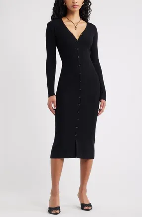 Open Edit Convertible Cardigan Dress in Black at Nordstrom, Size Xx-Small