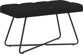 vidaXL Banco Con Tapicer&iacute;a Con Botones Negro 80 X 40 X 46 Cm Tela Vidaxl